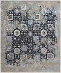 Charcoal silver Hand Knotted area Rug 6X9, 9X12  handmade oriental Persian rug transitional rug for living room, bedroom dining room
