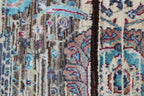 Beige blue Hand Knotted area Rug 5X8 handmade Persian rug.