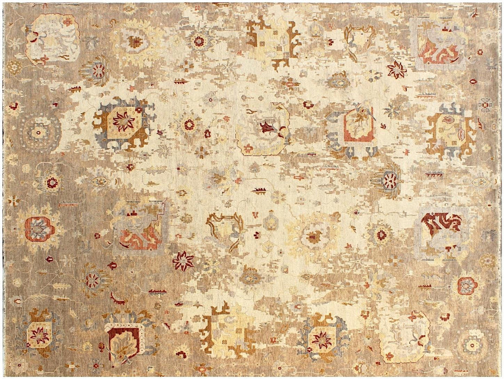 Hand Knotted Wool Area Rug 5x8, Beige Persian Rug