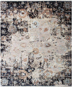 No tariff Beige Black Hand Knotted area Rug 9X12  handmade transitional Persian rug for living room, bedroom and dining room.