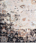 No tariff Beige Black Hand Knotted area Rug 9X12  handmade transitional Persian rug for living room, bedroom and dining room.