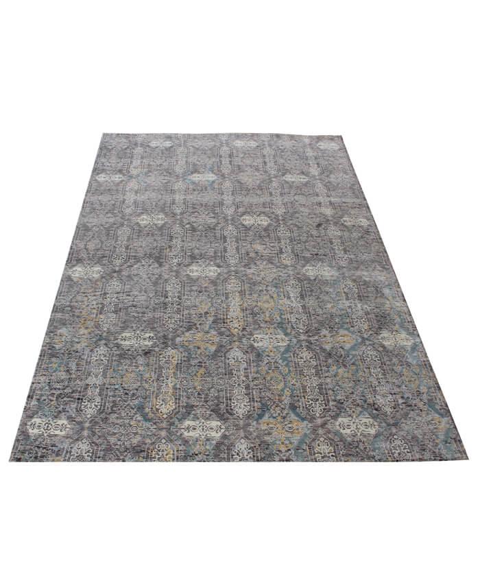 No tariff Grey Hand Knotted area Rug 9X12 handmade Persian rug for living room, bedroom and dining room
