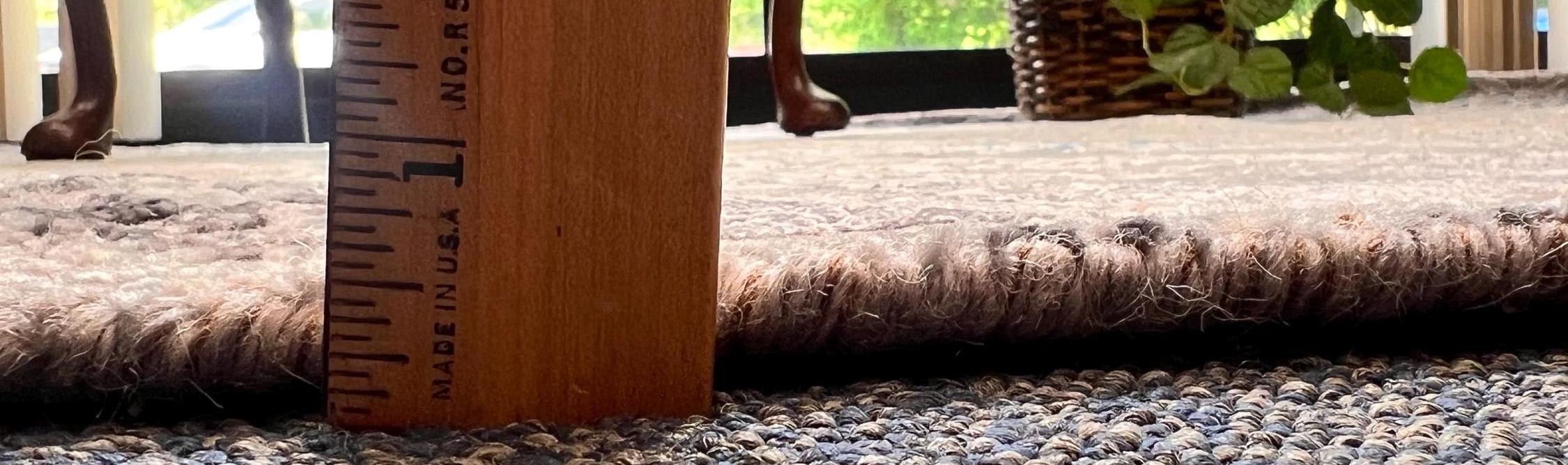 No tariff Round handmade wool bamboo silk gray beige blue hand knotted 6x6 modern rug for living room dining areaEntryway