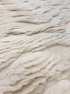 Ivory Moroccan rug high-low zig-zag patterned pile handmade 8x10 rug for bedroom, living room, cozy reading room