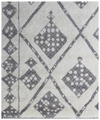 Ivory gray Moroccan rug geometric pattern handmade 8x10 rug for bedroom, living room, cozy reading room area rug