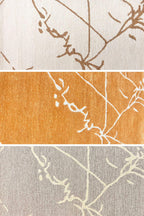 Modern Abstract Wool Rug 2.6x4 - Handmade Rust Grey Ivory Textured Mat - Luxury Hand-Tufted Bedside Rug - Small Space Earth Tone Home Decor