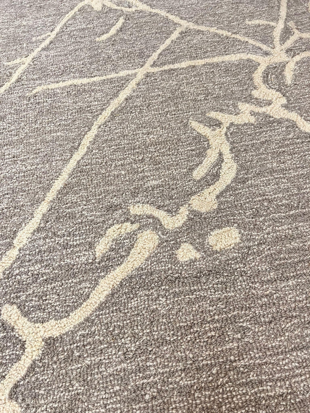Modern Abstract Wool Rug 2.6x4 - Handmade Rust Grey Ivory Textured Mat - Luxury Hand-Tufted Bedside Rug - Small Space Earth Tone Home Decor