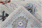 Vibrant Hand-Knotted Pastel Oushak Wool Rug