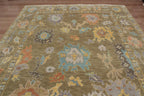Verdant Oushak Turkish design –Hand-Knotted premium quality Wool Rug - Luxurious Moss Green/Olive Rug for Living Room, Bedroom & Dining Hall