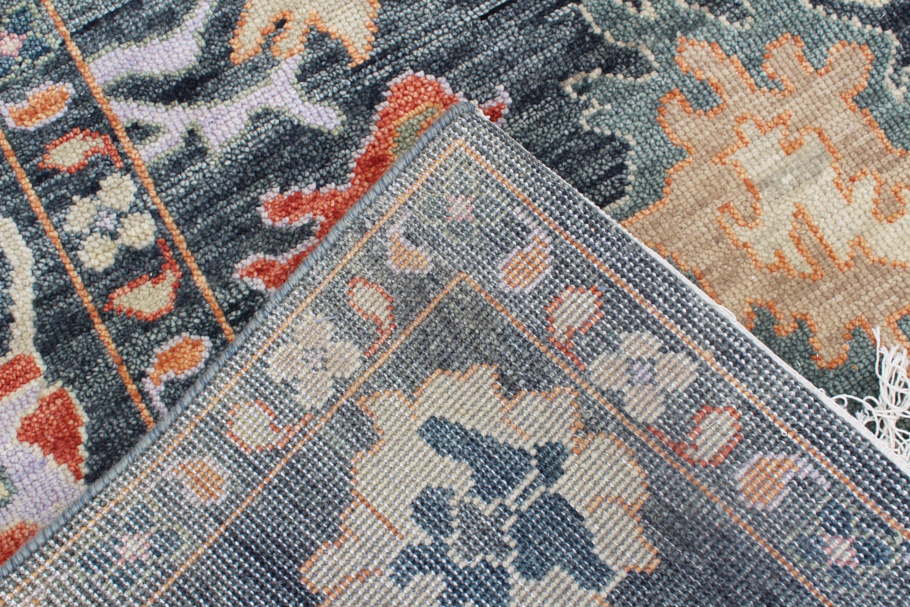 Timeless traditional 8X10 multicolor Oushak hand knotted Turkish area rug
