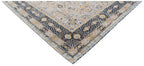 10x14 Oversized Hand Knotted Wool Rug - Ivory and Navy Blue Traditional Persian Style Area Rug