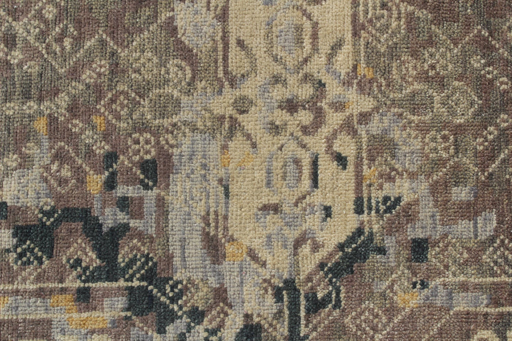 Brown Hand Knotted area Rug 9X12 handmade Persian transitional rug for living room, bedroom and dining room study room