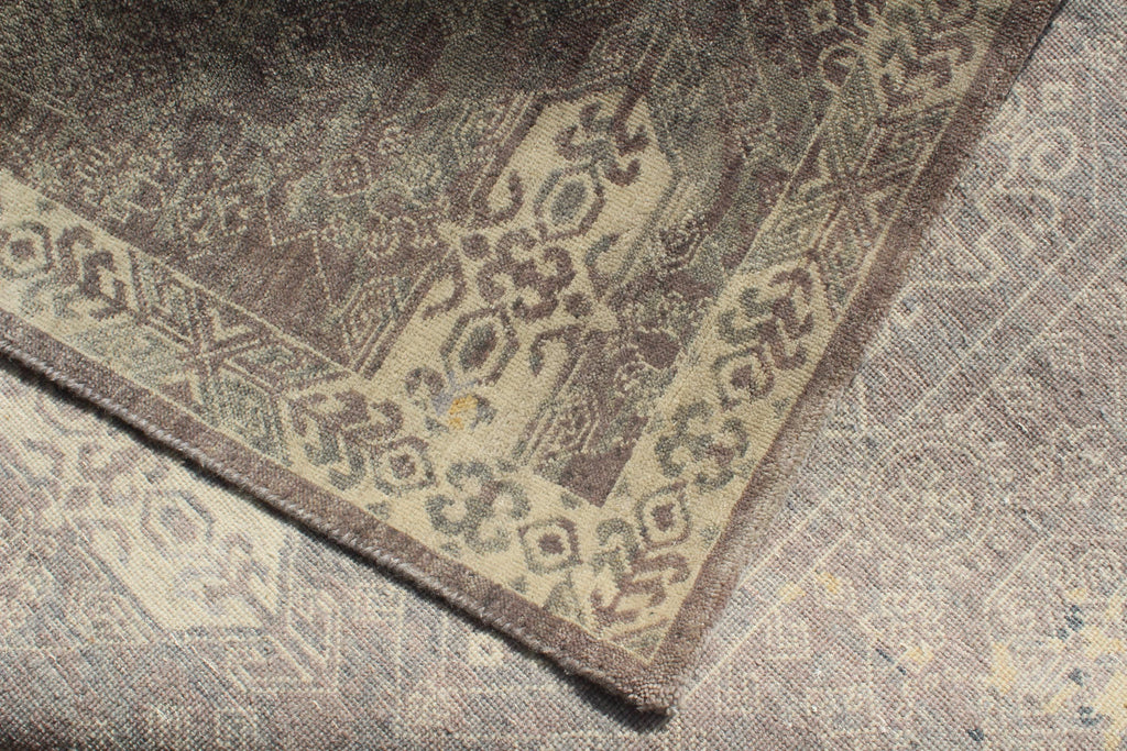 Brown Hand Knotted area Rug 9X12 handmade Persian transitional rug for living room, bedroom and dining room study room