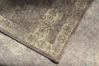 Brown Hand Knotted area Rug 9X12 handmade Persian transitional rug for living room, bedroom and dining room study room