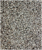 White Multi Handwoven area Rug 5X8 8X10 9X12 handmade leather geometric pattern cowhide rug for living room, bedroom. natural flat rug