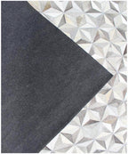 White Multi Handwoven area Rug 5X8 8X10 9X12 handmade leather geometric pattern cowhide rug for living room, bedroom. natural flat rug