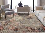 Hand knotted 12x15 Wool Rug - Distressed 8x10 Blue Red Cream Area Rug