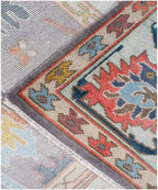 Hand-Knotted Oushak Wool Rug - Modern Transitional Floral Area Rug