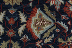8x10 Hand Knotted Wool Rug - Navy Blue & Rust Traditional Oriental Area Rug