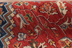 8x10 Hand Knotted Heriz/Serapi Wool Rug, 9x12 Red & Navy Traditional Persian Heriz Area Rug, Oriental Carpet for Living Room, Vintage  Rug