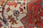 8x10 Hand Knotted Heriz/Serapi Wool Rug, 9x12 Red & Navy Traditional Persian Heriz Area Rug, Oriental Carpet for Living Room, Vintage  Rug