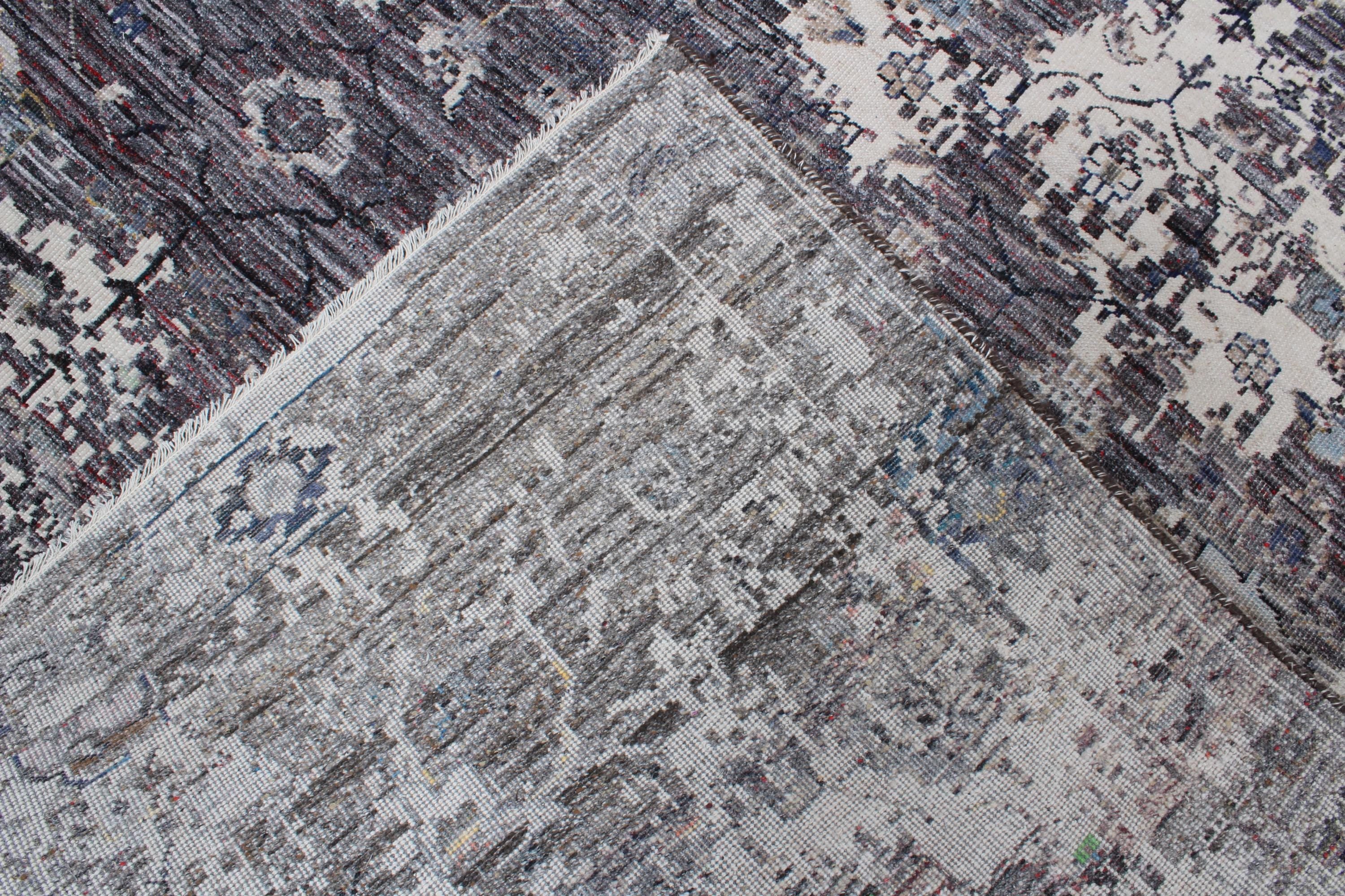 Multi color Hand Knotted area Rug 8X10 handmade oriental Persian rug transitional rug.