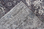 8x10 Hand-Knotted Wool Rug - Modern Distressed Oriental Area Rug - Charcoal & Ivory Transitional Carpet - Authentic Turkish Style Wool Rug