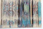 Beige blue Hand Knotted area Rug 5X8 handmade Persian rug.