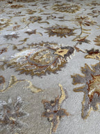 5x8 ft Elegant Traditional Hand-Tufted Wool & Silk Rug | Cream & Terracotta