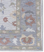 8x10 ft Elegant Hand-Tufted Floral Wool Rug | 5x8 ft Blue & Terracotta Traditional Decor