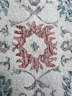 6ft Round Hand-Tufted Wool Floral Rug – 8ft Round Traditional Medallion Design