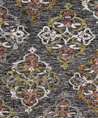 Handmade 5X8 Charcoal gray Wool medallion pattern area rug for living room, bedroom and dining room, study room office clearance sale