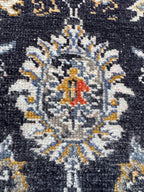 Charcoal gray Hand Knotted area Rug 4x6  handmade oriental Persian rug transitional rug for living room, dining area, entry way bedroom