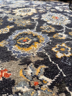 Charcoal gray Hand Knotted area Rug 4x6  handmade oriental Persian rug transitional rug for living room, dining area, entry way bedroom