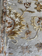 5x8 ft Elegant Traditional Hand-Tufted Wool & Silk Rug | Cream & Terracotta