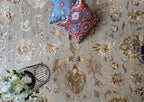 5x8 ft Elegant Traditional Hand-Tufted Wool & Silk Rug | Cream & Terracotta