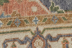 8x10 Hand-Knotted Wool Oushak Rug - Blue, Terracotta & Sage