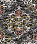 Handmade 5X8 Charcoal gray Wool medallion pattern area rug for living room, bedroom and dining room, study room office clearance sale