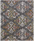 Handmade 5X8 Charcoal gray Wool medallion pattern area rug for living room, bedroom and dining room, study room office clearance sale