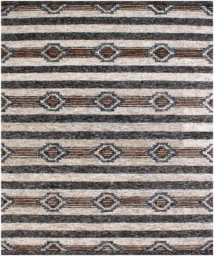 Handmade 5X8 8X10 Charcoal beige Wool geometric pattern area rug for living room, bedroom and dining room, study room office clearance sale