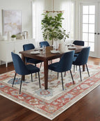 Hand-Knotted Oushak Wool Rug - Modern Floral Transitional Style