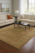 8x10 ft Green Beige Hand Knotted area Rug 9X12 & 10X14 handmade Persian rug