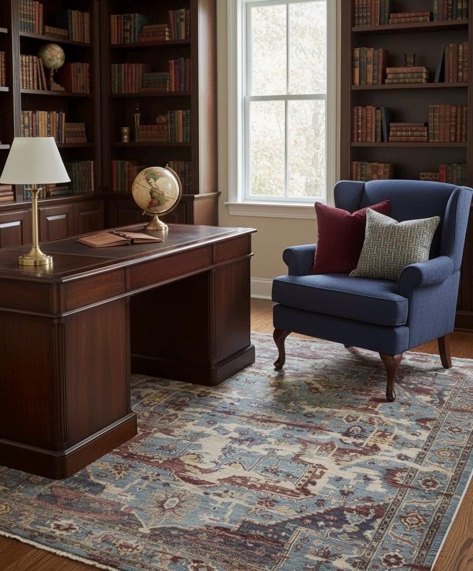 Handmade Soft Blue Traditional Persian Rug – Hand-Knotted Wool Area Carpet, 6x9 8x10 9x12 10x14 – Elegant Living & Dining Room Decor