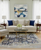 Charcoal silver Hand Knotted area Rug 6X9, 9X12  handmade oriental Persian rug transitional rug for living room, bedroom dining room