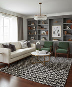 Geometric 3D Cowhide Area Rug –Luxury Hand-Curated Leather Hide Rug for Living Room, Bedroom or Office – Modern Neutral Carpet 5x8 8x10 9x12