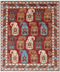 8x10 Hand Knotted Navajo Wool Rug - Southwestern Oriental Area Rug