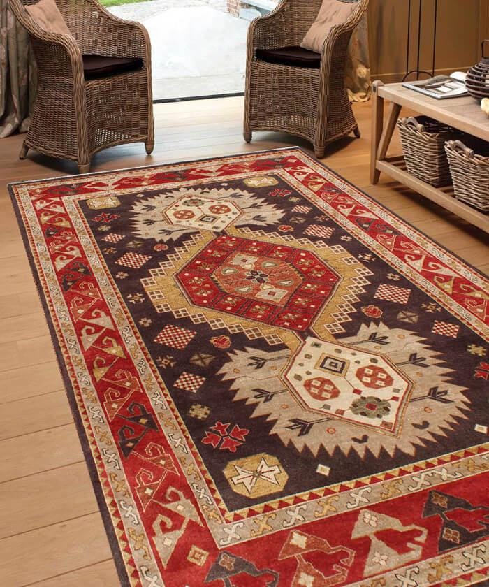 Hand-Knotted Navajo Wool Rug - Modern Southwestern Area Rug