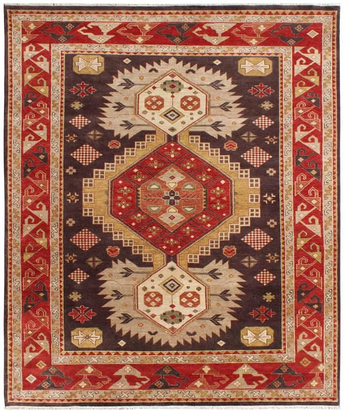 Hand-Knotted Navajo Wool Rug - Modern Southwestern Area Rug