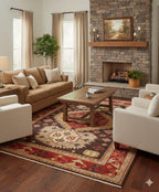 Hand-Knotted Navajo Wool Rug - Modern Southwestern Area Rug
