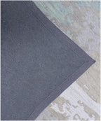 Modern Abstract Hand-Tufted Wool Rug - Blue Teal & Grey Contemporary Area Rug for Living Room, Bedroom | 5x8, 8x10 Large Coastal Carpet